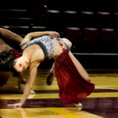 Junior, Miranda Richards dances during the Central Michigan University Dance Team's nationals showcase in MaGuirk Arena, Sunday, April 8, 2018.