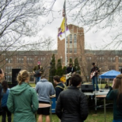 Pinapple Psychology performs during Central Michigan University's annual Maroonzie outside Wariner Hall, Friday, April 27, 2018.