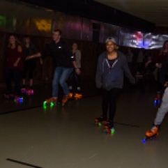 Central Michigan students and Mount Pleasant residents rollersakte during the RPL 430 event Skate Back Bash at Northside Hansen Arena on Thursday, April 12, 2018.